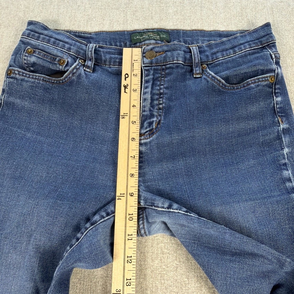 Lauren Ralph Lauren Jeans Womens 10 Blue Straight Leg Logo Preppy Medium Wash - Picture 6 of 16